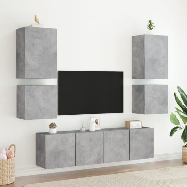 vidaXL N&aacute;stěnn&aacute; TV skř&iacute;ňka betonově &scaron;ed&aacute; 40,5 x 30 x 40 cm kompozit