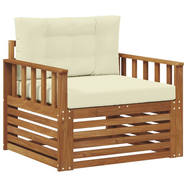 vidaXL Venkovn&iacute; pohovkov&aacute; souprava Masivn&iacute; ak&aacute;ciov&eacute; dřevo a polyester