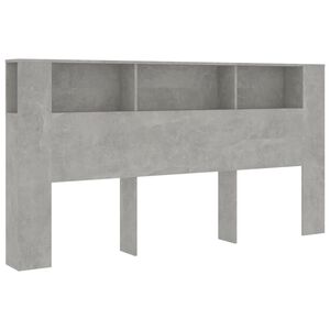 vidaXL Čelo postele s &uacute;ložn&yacute;m prostorem betonově &scaron;ed&eacute; 200x18,5x104,5cm