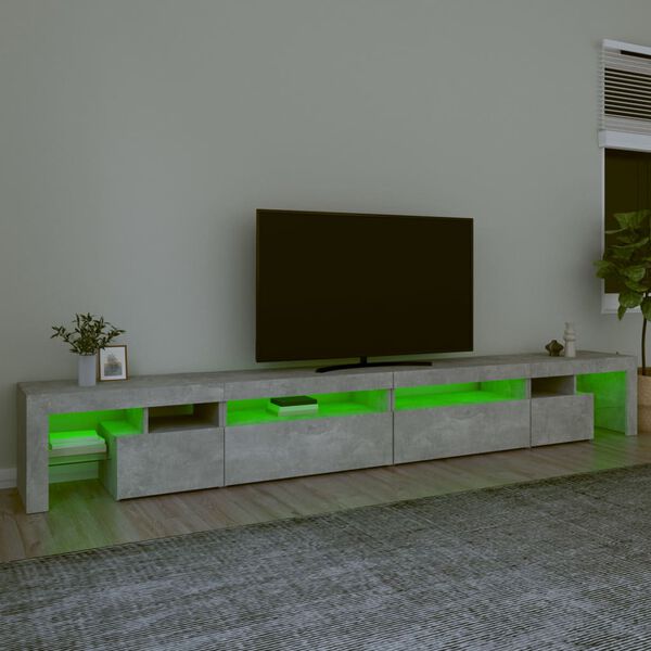 vidaXL TV skř&iacute;ňka s LED osvětlen&iacute;m betonově &scaron;ed&aacute; 290x36,5x40 cm