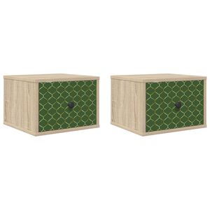vidaXL N&aacute;stěnn&aacute; nočn&iacute; skř&iacute;ňka GELEEN 2 ks Dub sonoma 36 x 33 x 25 cm