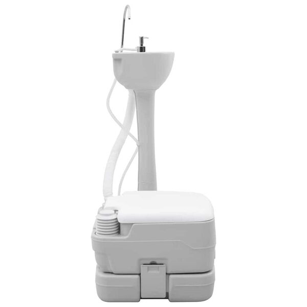 vidaXL Campingové WC 2 pcs Šedá a bílá Polyetylen s vysokou hustotou