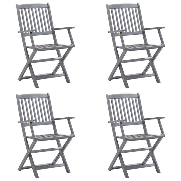 vidaXL Skl&aacute;dac&iacute; zahradn&iacute; židle s podu&scaron;kami 4 ks masivn&iacute; ak&aacute;ciov&eacute; dřevo
