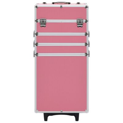vidaXL Kosmetický kufřík hliník růžový