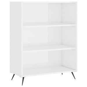 vidaXL Knihovna b&iacute;l&aacute; s vysok&yacute;m leskem 69,5x32,5x90 cm kompozitn&iacute; dřevo