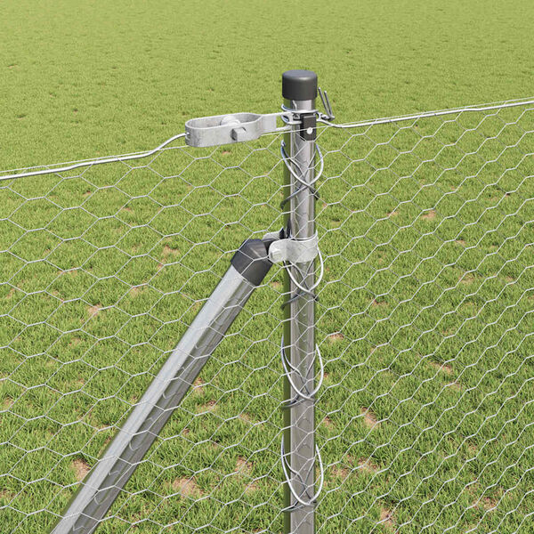 vidaXL Plotov&yacute; sloupek. Stř&iacute;brn&aacute; 10 x 1,4 m (25 mm s&iacute;ť) Ocel