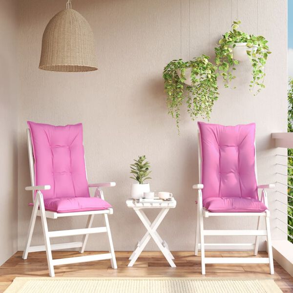 vidaXL Podu&scaron;ky na židli vysok&eacute; opěradlo 2 ks růžov&eacute; 120x50x7 cm textil