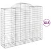 vidaXL Klenut&eacute; gabionov&eacute; ko&scaron;e 15ks 200x50x160/180cm pozinkovan&eacute; železo