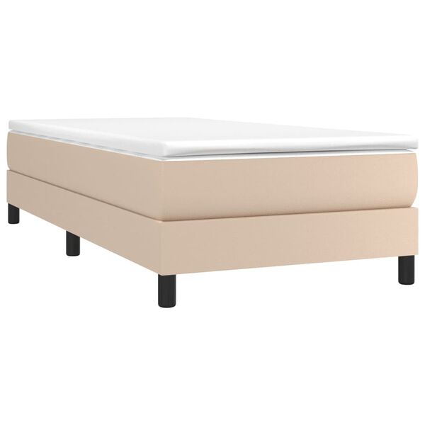 vidaXL R&aacute;m postele s boxspringem cappuccino 90x190 cm uměl&aacute; kůže