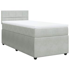 vidaXL Box spring postel s matrac&iacute; světle &scaron;ed&aacute; 80 x 200 cm samet