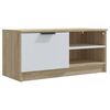 vidaXL TV skř&iacute;ňka b&iacute;l&aacute; a dub sonoma 80 x 35 x 36,5 cm kompozitn&iacute; dřevo