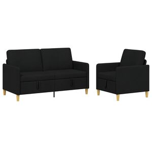 vidaXL Sedačka se storage 2 ks Čern&aacute; Polyester