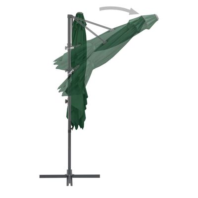 vidaXL Konzolový slunečník s ocelovou tyčí 250 x 250 cm zelený