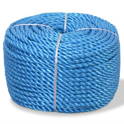 vidaXL Kroucené lano z polypropylenu 16 mm 250 m modré