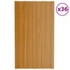 vidaXL Stře&scaron;n&iacute; panel 36 pcs Př&iacute;rodn&iacute; 80 x 45 cm Pozinkovan&aacute; ocel