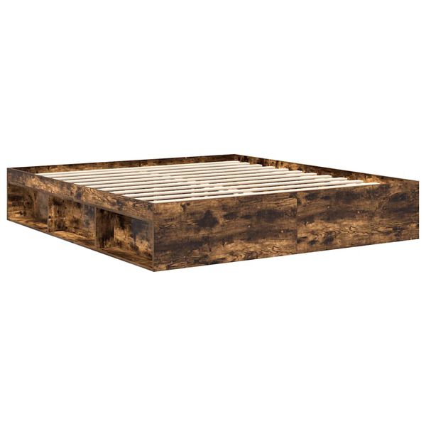 vidaXL R&aacute;m postele kouřov&yacute; dub 180 x 200 cm Super King Size