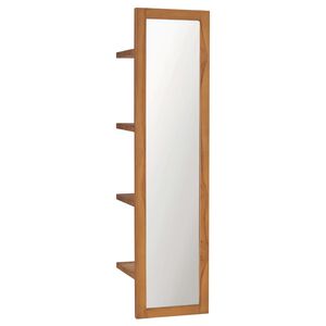 vidaXL N&aacute;stěnn&eacute; zrcadlo s poličkami 30 x 30 x 120 cm masivn&iacute; teak