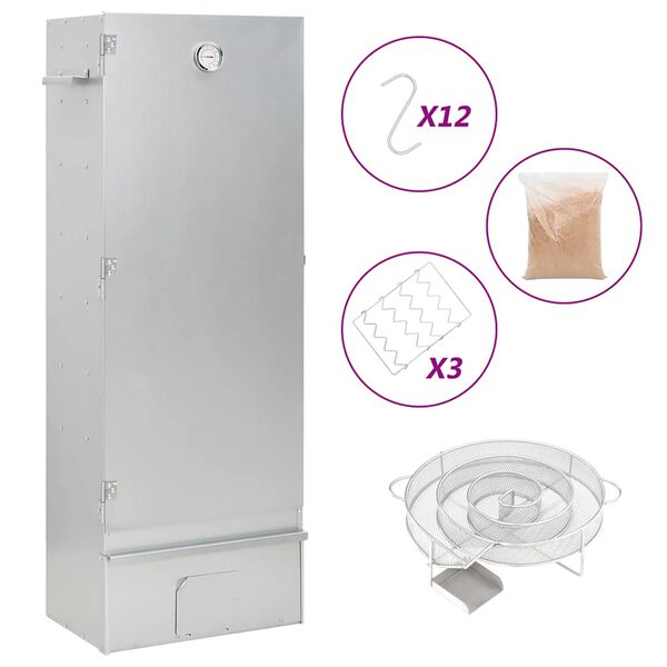 vidaXL Grilovac&iacute; trouba / ud&iacute;rna s gener&aacute;torem kouře pozinkovan&aacute; ocel