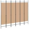 vidaXL 6-panelov&yacute; děl&iacute;c&iacute; paravan B&eacute;žov&aacute; 240 x 200 cm Textil