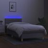 vidaXL Box spring postel s matrac&iacute; a LED světle &scaron;ed&aacute; 100x200 cm textil