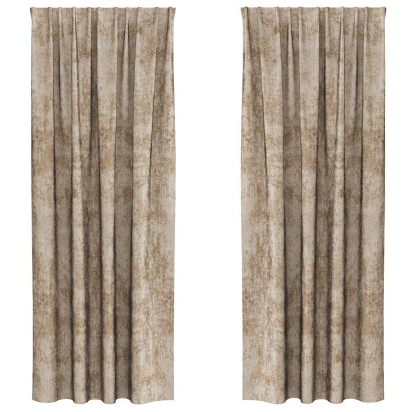 vidaXL Sametov&eacute; z&aacute;věsy se z&aacute;clonami 2 pcs champagne 225 x 140 cm samet