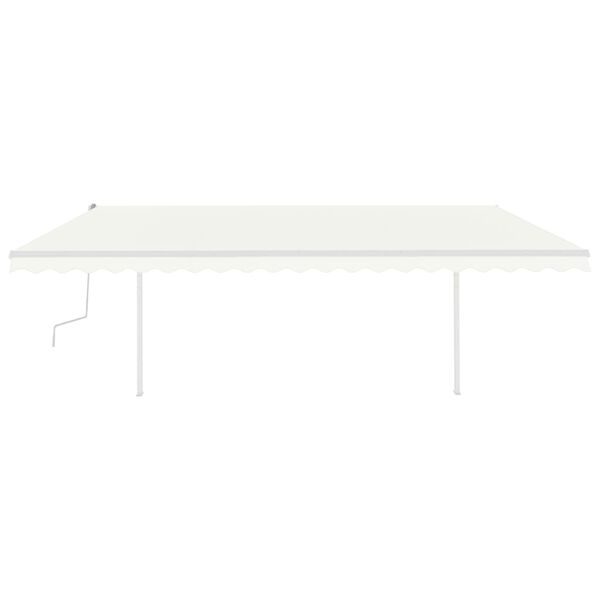 vidaXL Ručně zatahovac&iacute; mark&yacute;za se sloupky 5 x 3 m kr&eacute;mov&aacute;