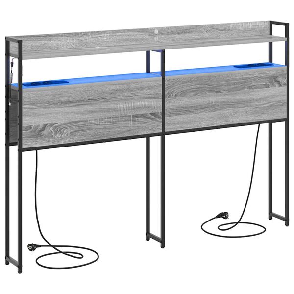 vidaXL &Uacute;ložn&eacute; čelo postele s polic&iacute; &Scaron;ed&aacute; sonoma 140,5 x 15 x 98 cm