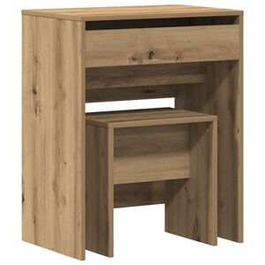 vidaXL Zrcadlov&yacute; stol&iacute;k 2 ks dub artisan 60 x 40 x 75 cm