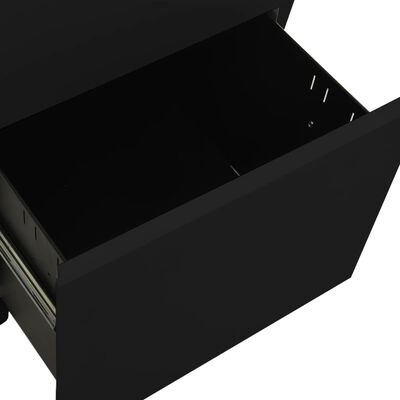 vidaXL Mobilní kartotéka černá 39 x 45 x 67 cm ocel