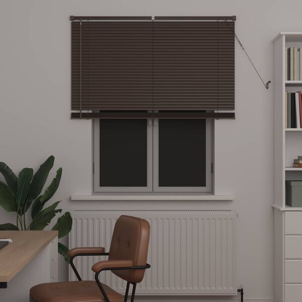 vidaXL Venet &scaron;koln&iacute; žaluzie Tmavě hněd&aacute; s vzorem 150 x 110 cm PVC