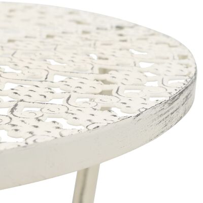vidaXL Bistro stolek ve vintage stylu kulatý kovový 40 x 70 cm bílý