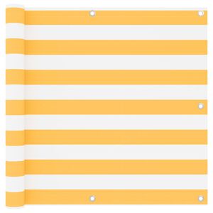 vidaXL Balk&oacute;nov&aacute; z&aacute;stěna b&iacute;l&aacute; a žlut&aacute; 90 x 500 cm oxfordsk&aacute; l&aacute;tka