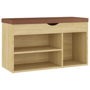 vidaXL Lavice s botn&iacute;kem a podu&scaron;kou dub sonoma 80x30x47 cm kompozit