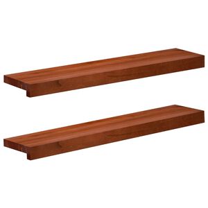 vidaXL Parapety 2 ks Hněd&aacute; 80x 15 x 2 cm Masivn&iacute; bukov&eacute; dřevo
