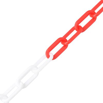 vidaXL Výstražný řetěz červený a bílý 100 m Ø 8 mm plast