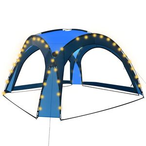 vidaXL Party stan s LED světly 4 bočn&iacute; stěny 3,6 x 3,6 x 2,3 m modr&yacute;