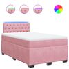 vidaXL Box spring postel s matrac&iacute; růžov&aacute; 120 x 200 cm samet