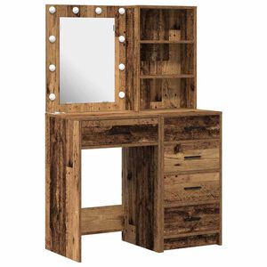 vidaXL Kosmetick&yacute; stůl 2 pcs Hněd&aacute; 50 x 41 x 135 cm Kompozitn&iacute; dřevo