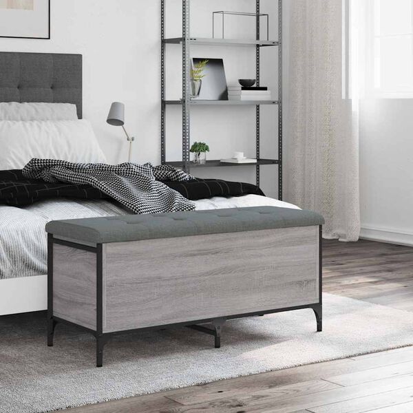 vidaXL &Uacute;ložn&aacute; lavice &scaron;ed&aacute; sonoma 102 x 42 x 45 cm kompozitn&iacute; dřevo