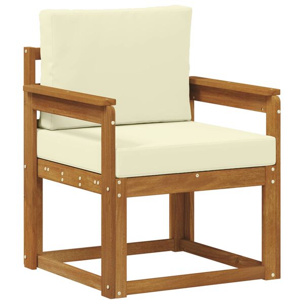 vidaXL Venkovn&iacute; pohovka Masivn&iacute; ak&aacute;ciov&eacute; dřevo a polyester Př&iacute;rodn&iacute;