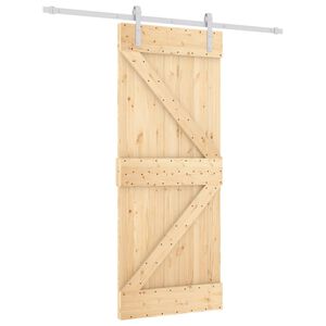 vidaXL Posuvné dveře s kováním 85 x 210 cm masivní borové dřevo