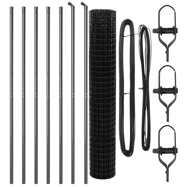 vidaXL Plot s sloupkem &Scaron;ed&aacute; 1,5 x 10 m Ocel a PVC