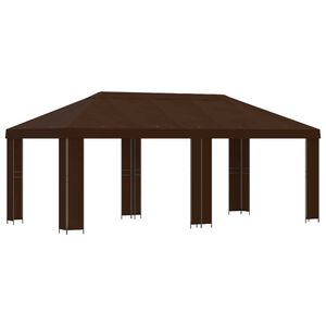 vidaXL Zahradn&iacute; alt&aacute;n 6 x 3 m Hněd&aacute; Polyester a ocel 190 gsm