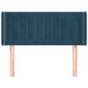 vidaXL Čelo postele typu u&scaron;&aacute;k tmavě modr&aacute; 83 x 16 x 78/88 cm samet