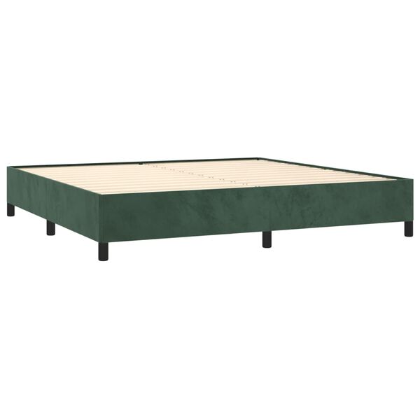 vidaXL Box spring postel s matrac&iacute; tmavě zelen&aacute; 200x200 cm samet