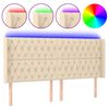vidaXL Čelo postele s LED kr&eacute;mov&eacute; 183 x 16 x 118/128 cm textil