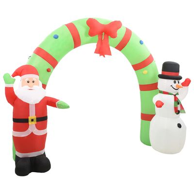 vidaXL Vánoční nafukovací Santa a sněhulák brána LED 300 x 90 x 223 cm