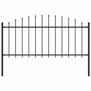 vidaXL Zahradn&iacute; plot Woerden s kop&iacute;m nahoře ocelov&yacute; 170 x 75 cm čern&yacute;