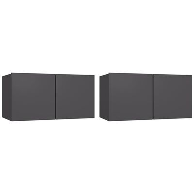 vidaXL Závěsné TV skříňky 2 ks šedé 60 x 30 x 30 cm