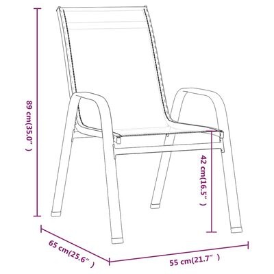 vidaXL Stohovatelné zahradní židle 6 ks hnědé textilenová tkanina